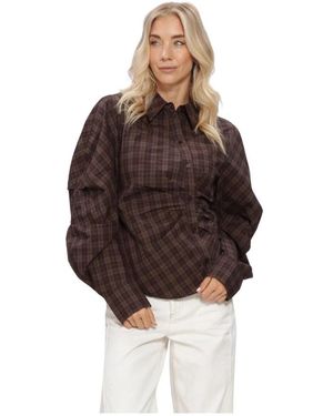 Notre-v Nv-Isa Big Check Blouse - Bruin