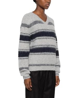 Low Classic Waffel-Strickpullover Mit Henley-Ausschnitt - Grau