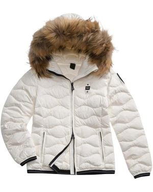 Blauer Piumino Aldie Cappuccio Con Pelliccia - Wit
