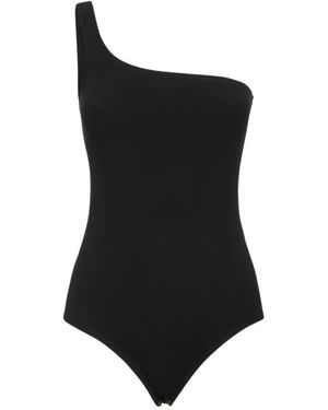 Michael Kors Tops ,Zwart ,Polyester Stretch Viscose Asymmetric Bodysuit