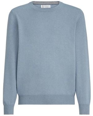 Brunello Cucinelli Kaschmirpullover Mit Rundhalsausschnitt - Blau