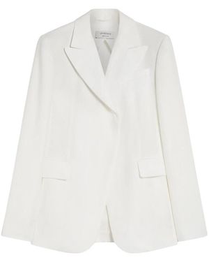Sportmax Jassen ,Wit ,Linnen Witte Viscose En Linnen Blazer