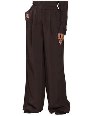By-Bar Broeken ,Bruin Broeken Nemo Satin Stripe Pants