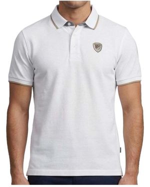 Blauer Polo Shirts - Blanc