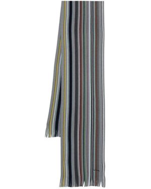 Paul Smith Accessoires ,Grijs ,Sjaal Met Franjes
