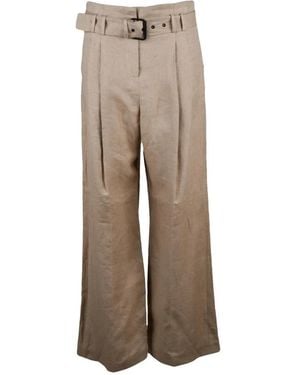 Eleventy Wide Trousers - Natural