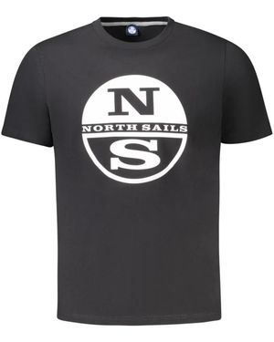 North Sails Tops ,Zwart ,Katoen Short Sleeve T-Shirt