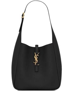 Saint Laurent Le 5 À 7 Kleine, Weiche Ledertasche - Schwarz