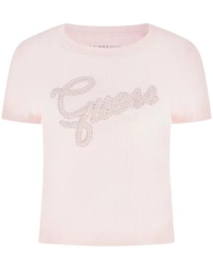 Guess Studs Script Tee - Roze