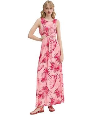 Liu Jo Kleedjes ,Roze ,Maxi Jurk Met Uitsnijding