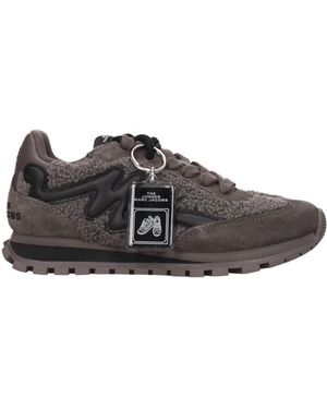 Marc Jacobs Graue Pelz Sneakers Mit Seiten Detail - Braun