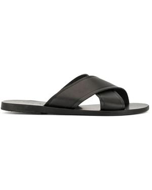 Ancient Greek Sandals Sliders - Black
