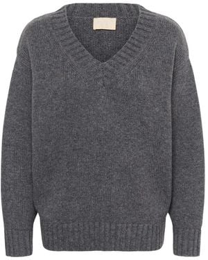 Soaked In Luxury Slbean V-Ausschnitt Pullover - Grau