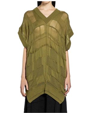 Halo V-Neck Knitwear - Verde