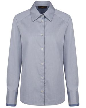 Moorer Overhemden ,Blauw ,Katoen Katoenen Shirt Met Lange Mouwen