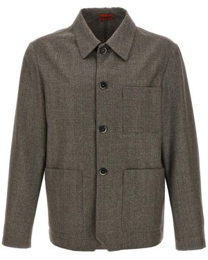 Barena Visal Woll-Overshirt - Grau