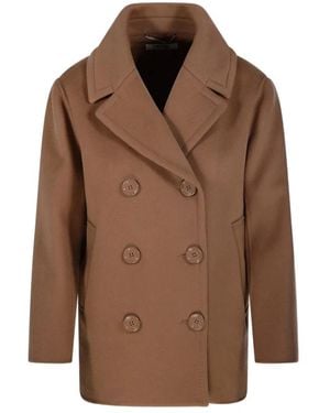 Max Mara Double-Breasted Coats - Bruin