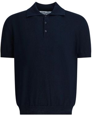 Altum Kurzarm Strick-Polohemd - Blau