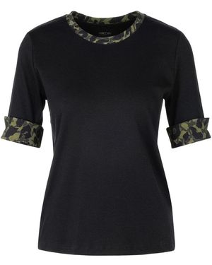 Marc Cain Cube Print Jersey Shirt - Zwart