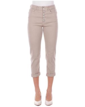 Dondup Broeken ,Katoen Cropped Broek - Grijs