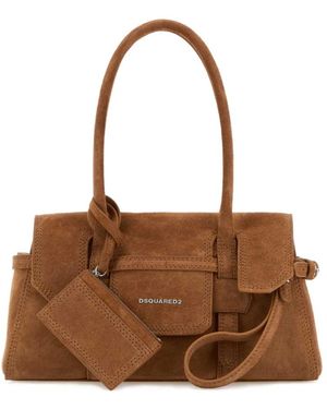 DSquared² Tassen ,Bruin ,Suède Suede Schoudertas