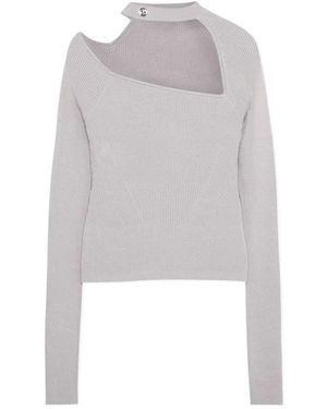 Jonathan Simkhai Truien & Vesten ,Nylon Sweater Met Asymmetrische Mockneck - Wit