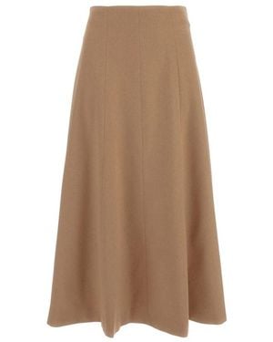 Max Mara Uitlopende Midi Rok - Bruin