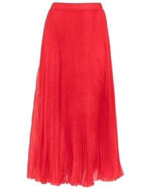 Ermanno Scervino Pleated Midi Skirt - Red