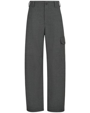 Brunello Cucinelli Broeken ,Grijs ,Wol Straight Broeken