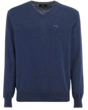 La Martina Basic Pullover Aus Baumwoll-Woll-Mix - Blau