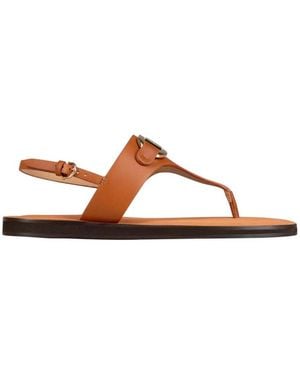 Ferragamo Gancini Leder-Zehentrenner-Sandalen - Braun