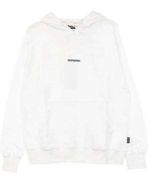 Propaganda Witte Lichtgewicht Hoodie Met Ribbels
