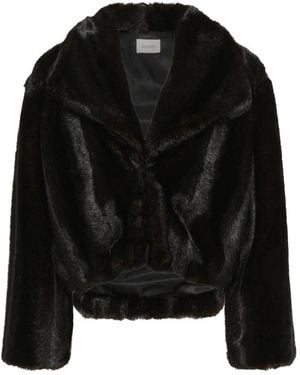 Gestuz Faux Fur &Amp; Shearling Jacke - Schwarz