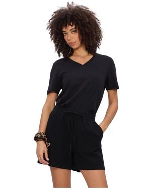 SELECTED Tops ,Zwart ,Denim Tops T-Shirts Slfessential Ss V-Neck Tee