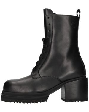 Pinko Schoenen ,Zwart ,Leer Leren Veterlaarzen