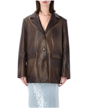 ROTATE BIRGER CHRISTENSEN Leather Jackets - Brown