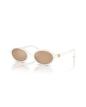 Miu Miu Weiße/orange silber verspiegelte sonnenbrille,schwarze/dunkelgraue sonnenbrille