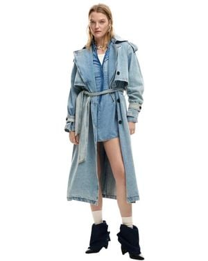 Desigual Trench Coats - Blue