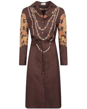 Versace Kleedjes ,Bruin ,Leer Kleedjes