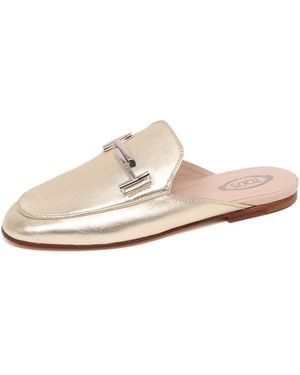 Tod's Schoenen ,Geel ,Leer Lichtgouden Vervaagde Schoen - Wit