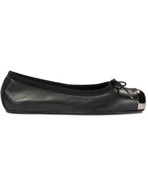 バレエシューズ ALEXANDER MCQUEEN LEATHER BALLERINA FLAT Alexander McQueen Red Orange Ballerina Flat Shoes Gold Skull