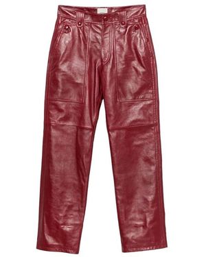 Isabel Marant Valka Leren Broek - Rood