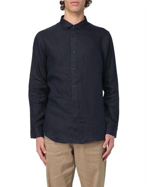 ARMANI EXCHANGE Klassisches Leinenhemd Mit Langen Ärmeln - Blau