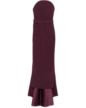Solace London Burgundy Strapless Straight Skirt Jurk - Paars