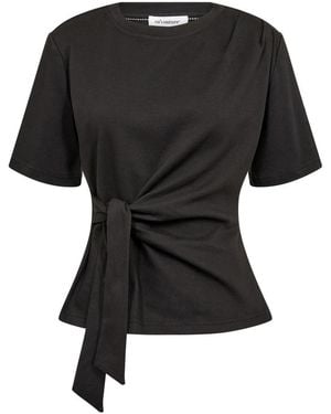 co'couture Tops ,Zwart ,Katoen Oriane Cc Pleat Tie Tee
