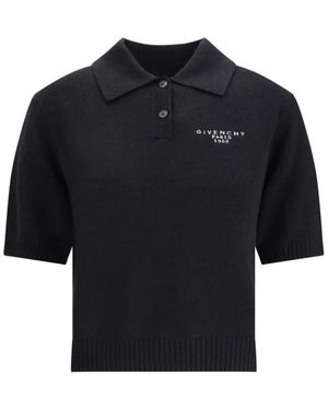 Givenchy Kurzarm Polo Pullover - Schwarz