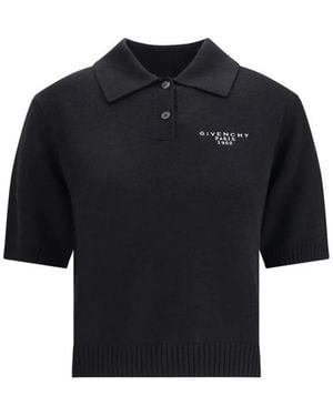 Givenchy Tops ,Zwart ,Wol Korte Mouw Polo Trui