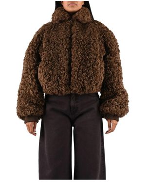 MSGM Faux Fur & Shearling Jackets - Marron