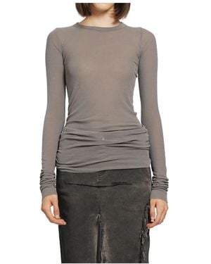 Rick Owens Tops ,Grijs ,Rib Ls T