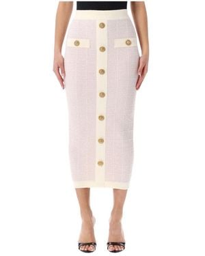 Balmain Midi Skirts - Pink